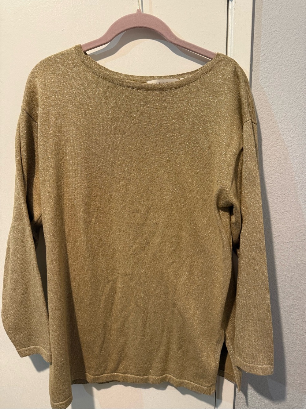 Chaus Metallic Gold Knit Top